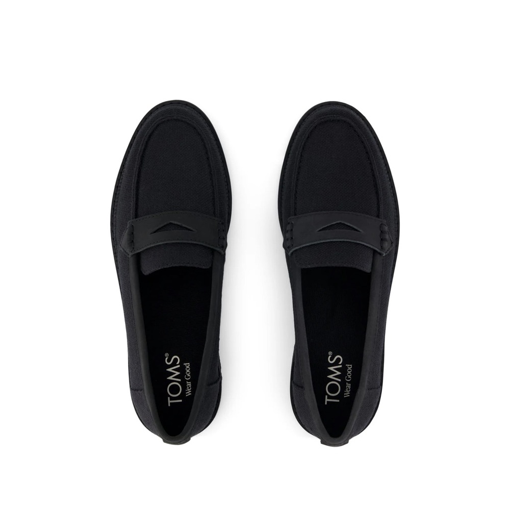 🔥NWT Toms Marie Loafer Black Textile Women’s US 7 | Penny Loafers